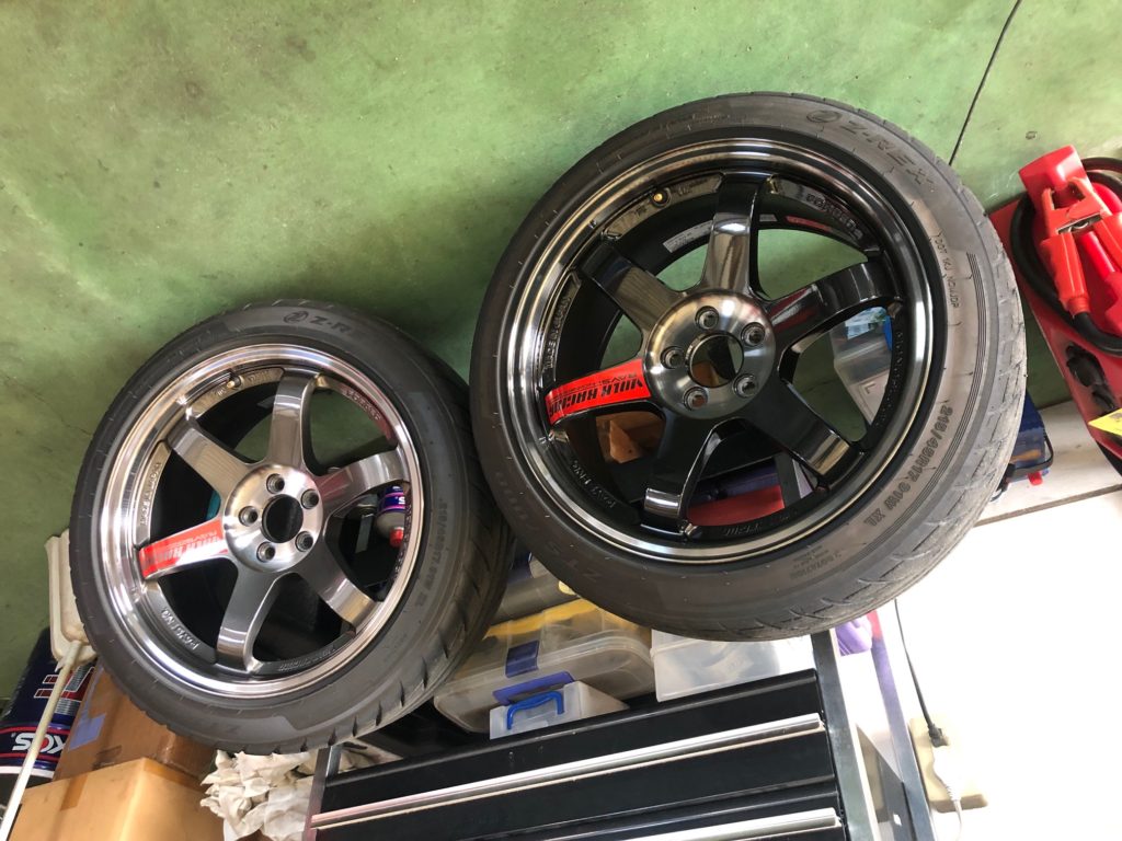 RAYS TE37SL【プレスドダブルブラック】PWカラーのステッカー変更で 